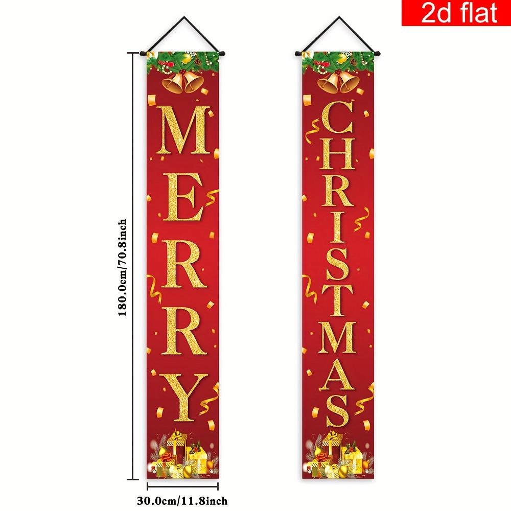 Merry Christmas Couplet Banner 1 Pair Polyester Indoor Outdoor Decor