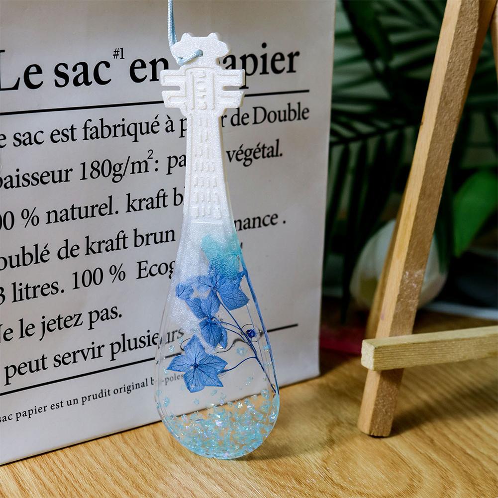 Silicone Bookmark Mold DIY Bookmark Mould for Resin Casting Including Feather Musical Instrument Pipa Shape #470562