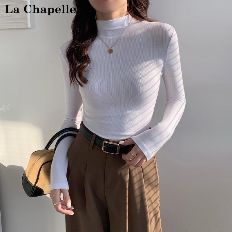 La Chapelle Women s Semi-High Neck Ribbed Long-Sleeve Top 2XL
