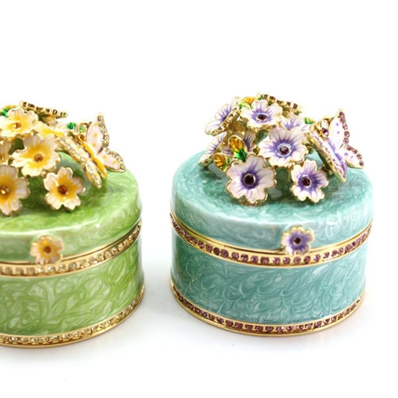 Butterfly and Flower Jewelry Storage Box Multifunctional Organizer for Earrings Bracelets Necklaces Accessories Holder