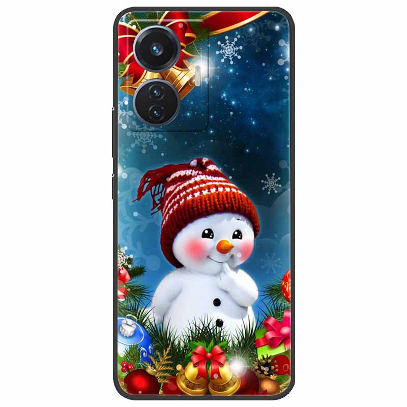 Christmas Case For Vivo T1 44W Soft Silicone Back Cover for Vivo T1 4G Snapdragon 680 Phone Case Cartoon V2153 VivoT1 4G Funda