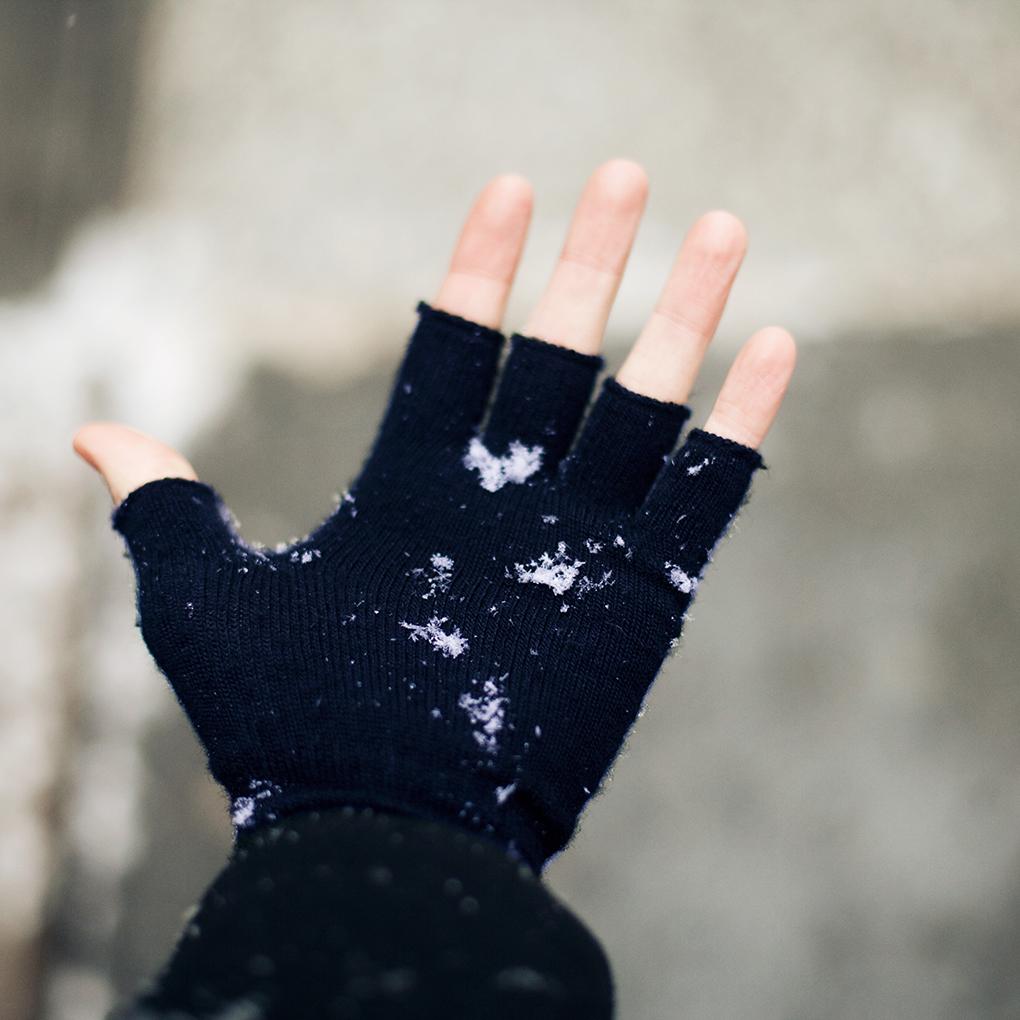 1 Pair Knitted Top Cycling Gloves Adjustable Half Finger Full Finger Winter Outdoor Hiking Warm Cotton Mittens