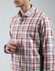 MONTE CARLO Męska koszula w kratę z czerwonym kołnierzykiem, z długim rękawem