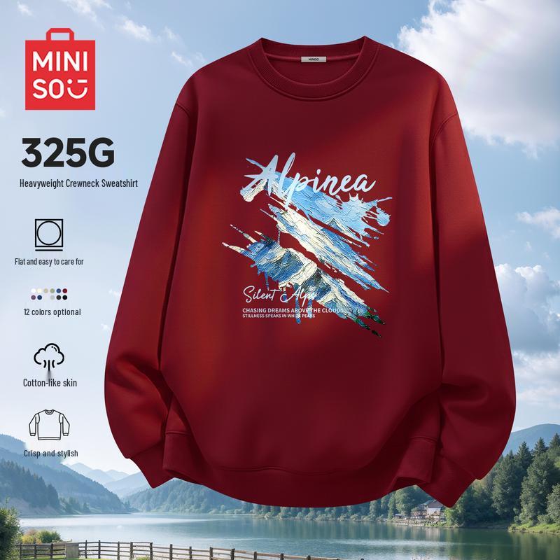 MINISO Men's Crew Neck Pullover Sweatshirt