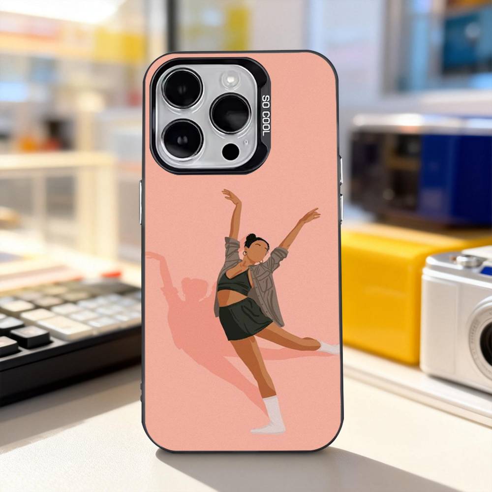 GYM Girl Gymnastic Phone Case For iPhone 17,16,15,14,13,12,11,Pro,XS,Max,Plus,Mini,SE4,E IMD Matte Black