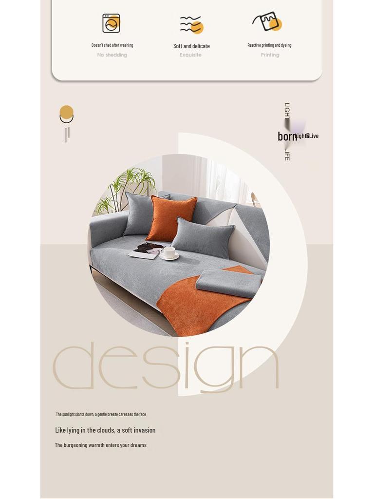 Wasserdichter Kratzfester Sofakissenbezug - Universell Rutschfest Einfarbig für Alle Jahreszeiten, Haustierfreundlich