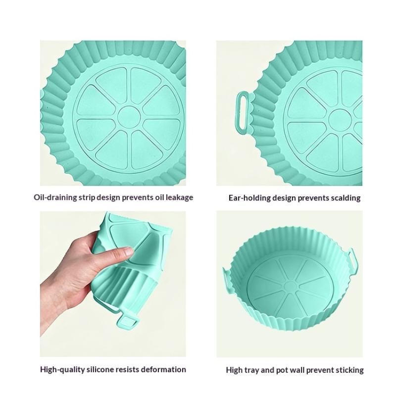 1/3/6Pcs 450°F Silicone Non-Stick Dual Texture Dishwasher Safe Crispy/Steam Cooking Baking Tray Air Fryer Mats