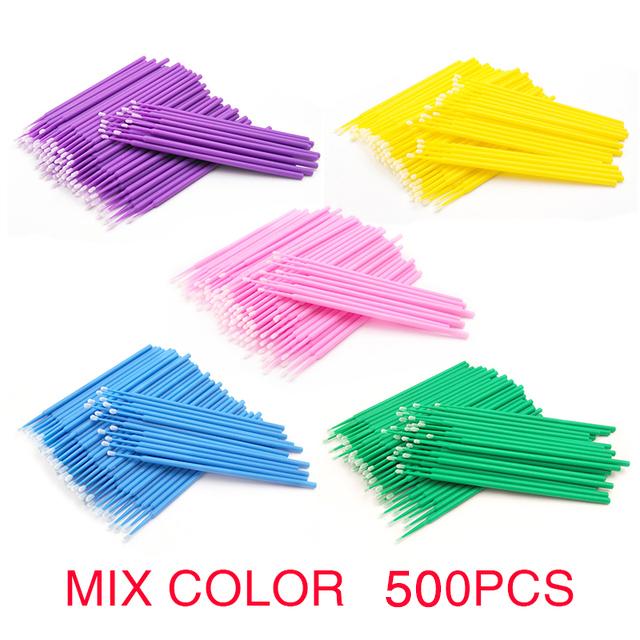 

Wholesale 500/1000Pcs Swab MicroBrush For Eyelash MakeupTools Wholesale MicroBrush Eyelashes Extension Individual Lash Removing
