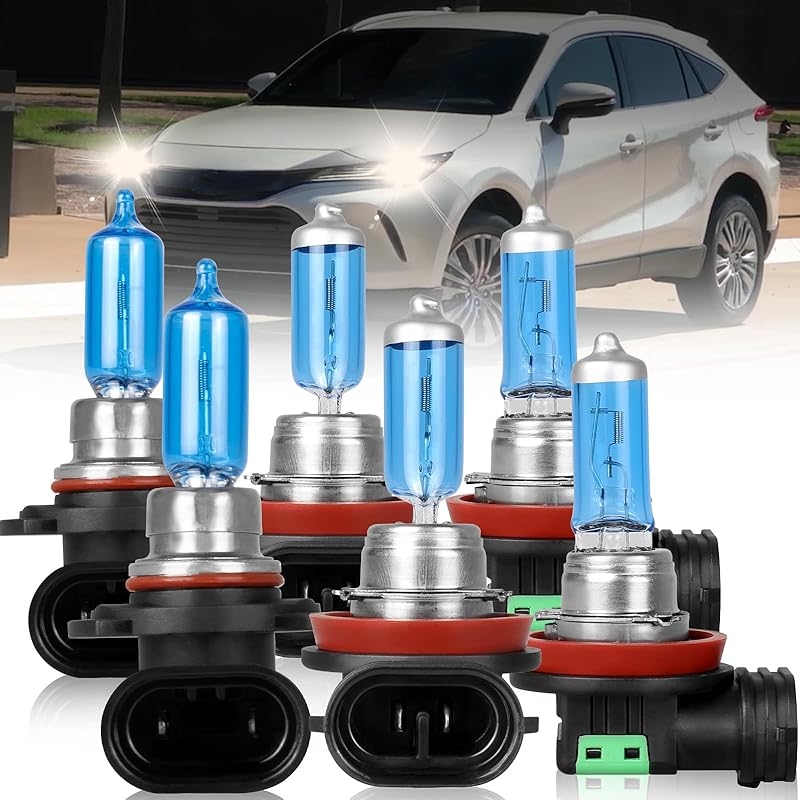 9005 H11 Halogen Headlight Bulbs For Toyota Prius 2010-2011 High Performance Halogen Car Headlight Bulb for Brighter Light, 9005 High Beam+H11 Low