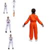 Vibrant Orange And White Astronaut Costume For Adults Kids And Unisex Performance Wear