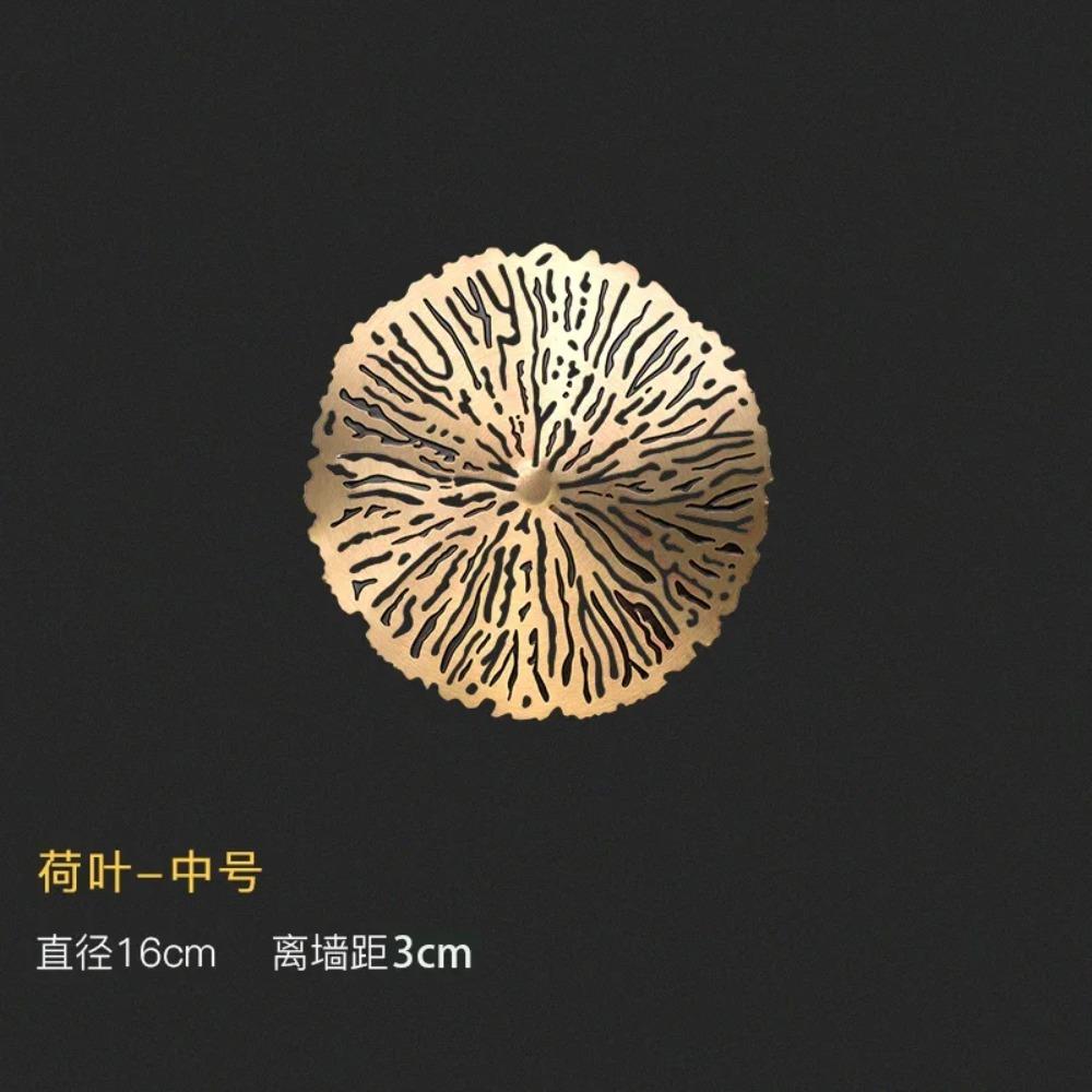 Background Home Decoration Wall Hanging Copper Pendant Metal Hollow Out Coral Lotus Leaf Fish Pond Goldfish Wall Decoration