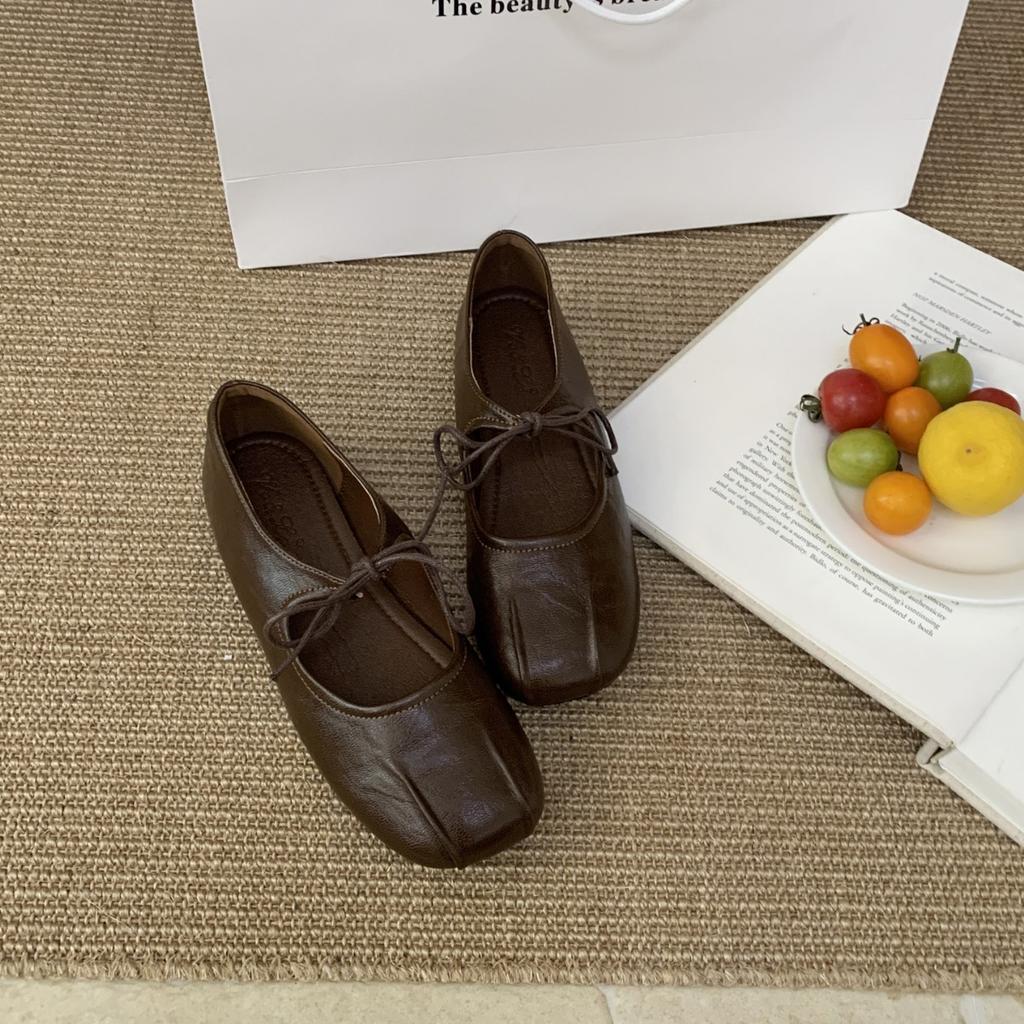 2025 new round head with bow, light mouth soft sole, light mouth versatile OL single shoes