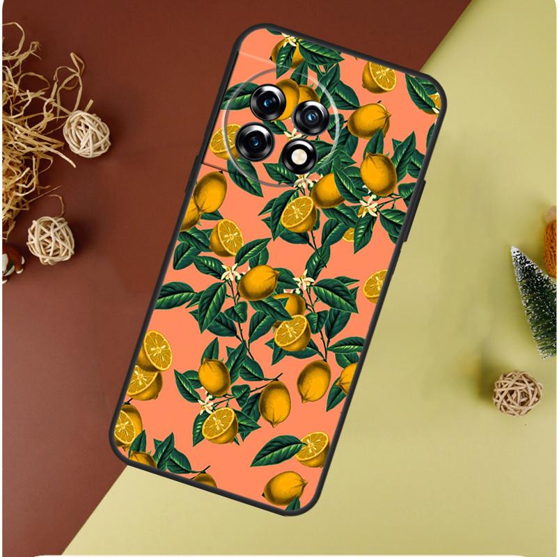 Summer Lemon and Leaf For OnePlus 13 13R 12 12R 11 9 10 Pro 8T 9RT 10T 10R N20 N30 Nord CE 2 3 4 Lite Phone Case