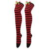 Striped Stockings For Women Over The Knee Long Socks Christmas Green Red Bowknot Long Socks Female Leg Stocking