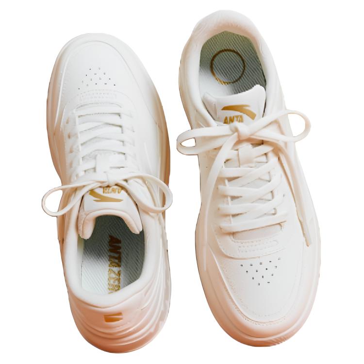 Anta Tanzmode Lässig Strapazierfähig Leicht Niedrig geschnitten Skate-Schuhe Damen Sneaker Weiß Grau Grün 922538005-2