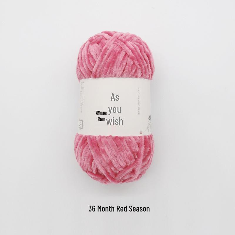 Ruyi Bird Chenille Yarn: Warm Sun Gold Velvet Ice Yarn for DIY Crochet Dolls & Blankets