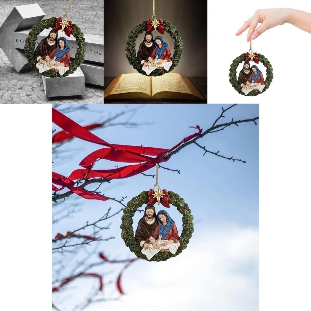 Elegant Acrylic Jesus Birth Christmas Tree Ornament For Home Decor And Rearview Mirror