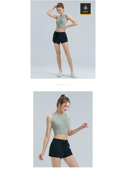 Women's Sleeveless Quick-Dry Yoga Vest with Chest Pads - Breathable Fitness & Running Top