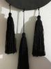 Halloween Witch Wall Hanging Black Crescent Moon & Witch on Broom Design with Tassel Pendant Bedroom Living Room Wall Decor Gift