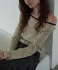 WAARFORWOMAN Wt-98 Striped Color Block T-Shirt_Brown
