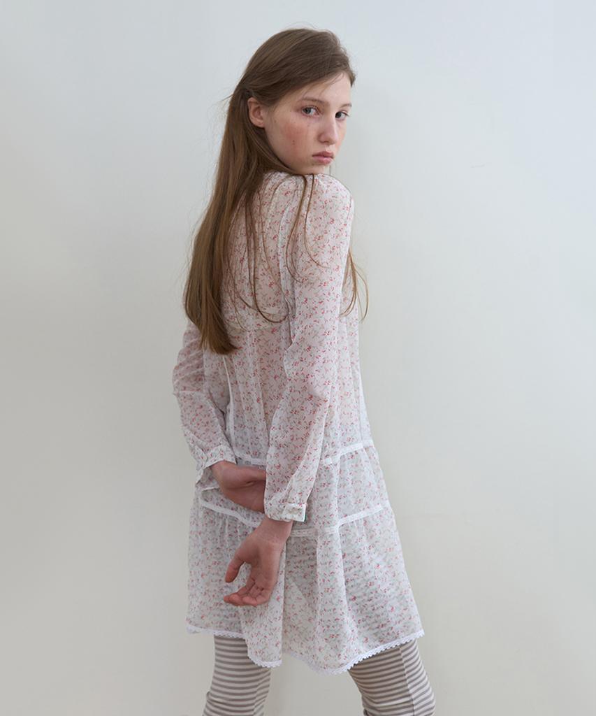 Nokeontencheu 338. Sheer Flower Dress _ Ivory