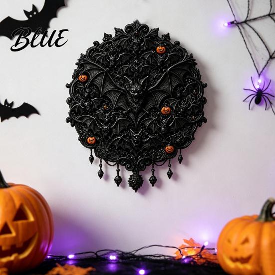 Year Round Dark Decor Gothic Halloween Wall Decor Vintage Relief Skull Ghost Bat Party Plaque Aesthetic Hanging Art for Entryway Living Room