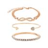 New Ins Ladies Love Opening Bracelet Design Creative Retro Simple Lucky 8-Character Bracelet Three-piece Set