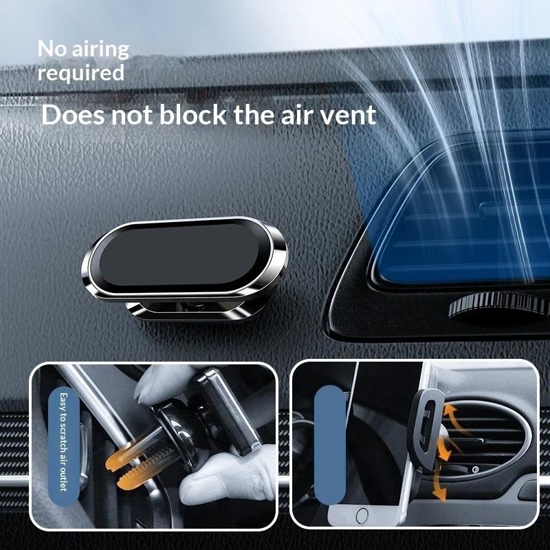 Magnetický Držák na Telefon do Auta Otočný Mini Proužkový Tvar Stojan Kovový Silný Magnet Držák do Auta