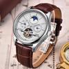LIGE Brand Retro Mechanical Wristwatch Tourbillon Automatic Watch Sport Clock Leather Casual Business Men Watches Relojes Hombre