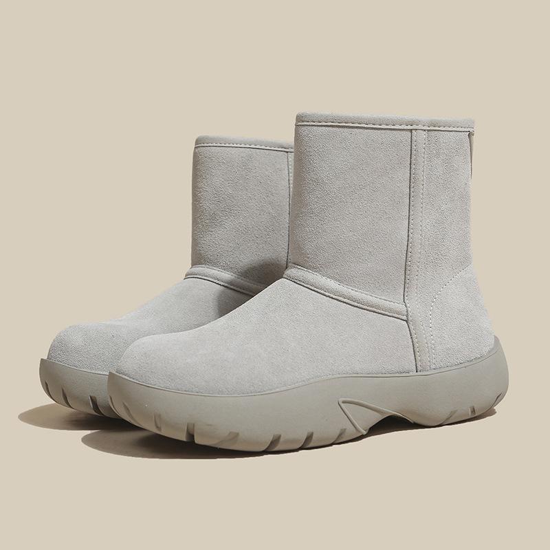 Snow boots women's small inner height increase 7.5cm cotton boots 24 winter new short boots thick-soled piled thickened cotton shoes