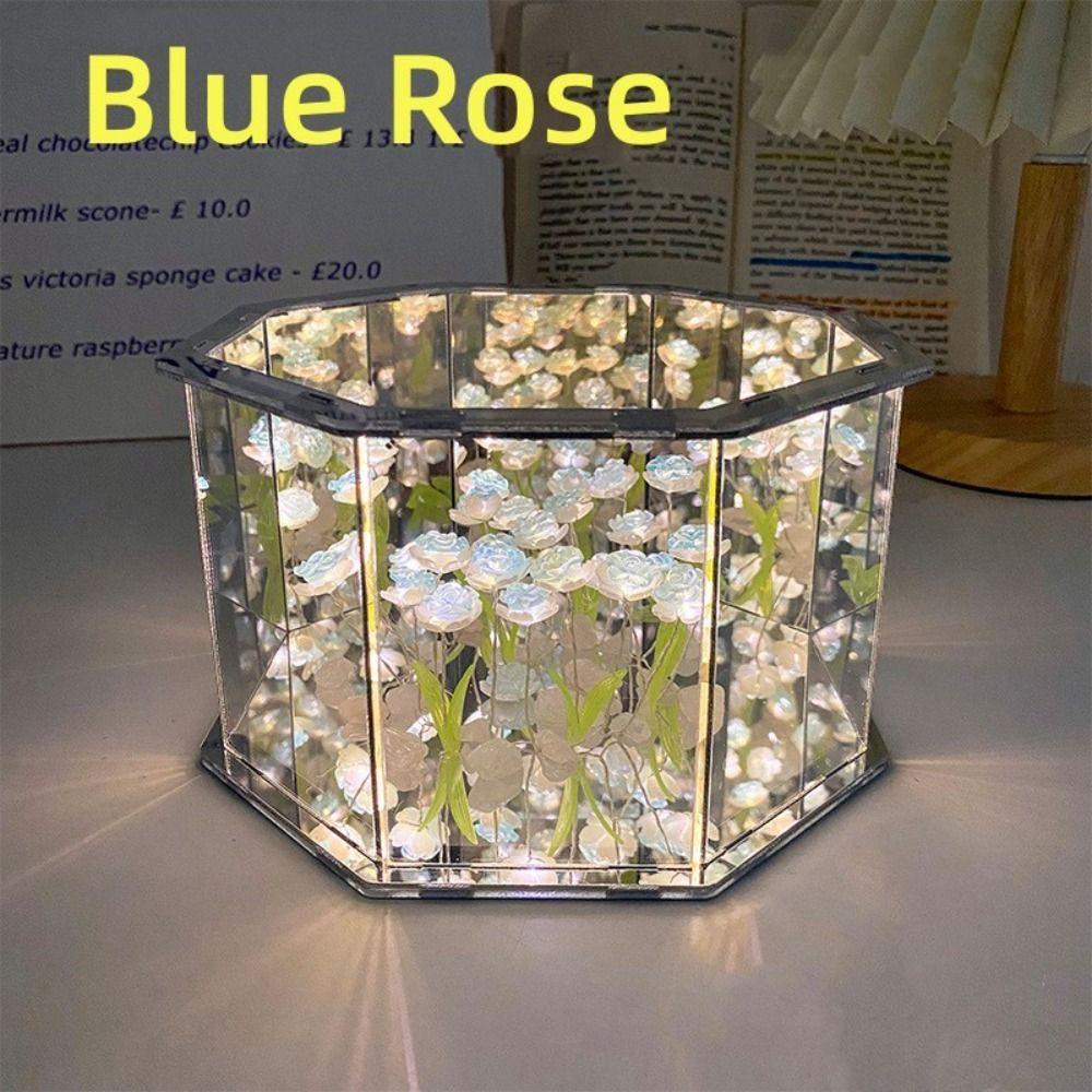 DIY Material Package Handmade Tulip Mirror Desktop Decoration Small Night Light  for Living Room