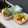 Double-Layer Fruit and Vegetable Drain Basket Set