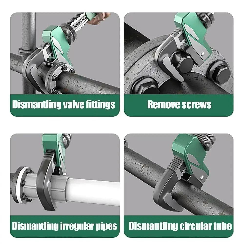 F-Type Pipe Vise Wrench with Extension Pipe Spanner Versatile Adjustable Wrench Plumbing Repair