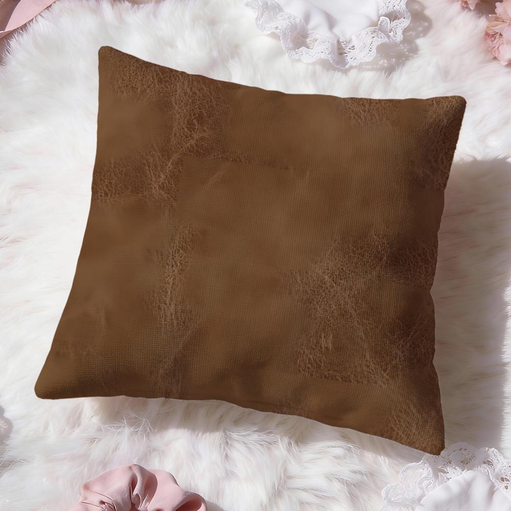 Leather Texture Cushion Cover Premium Comfort Reversible Pillow Cove Two in One Design for Any Room Car Interior