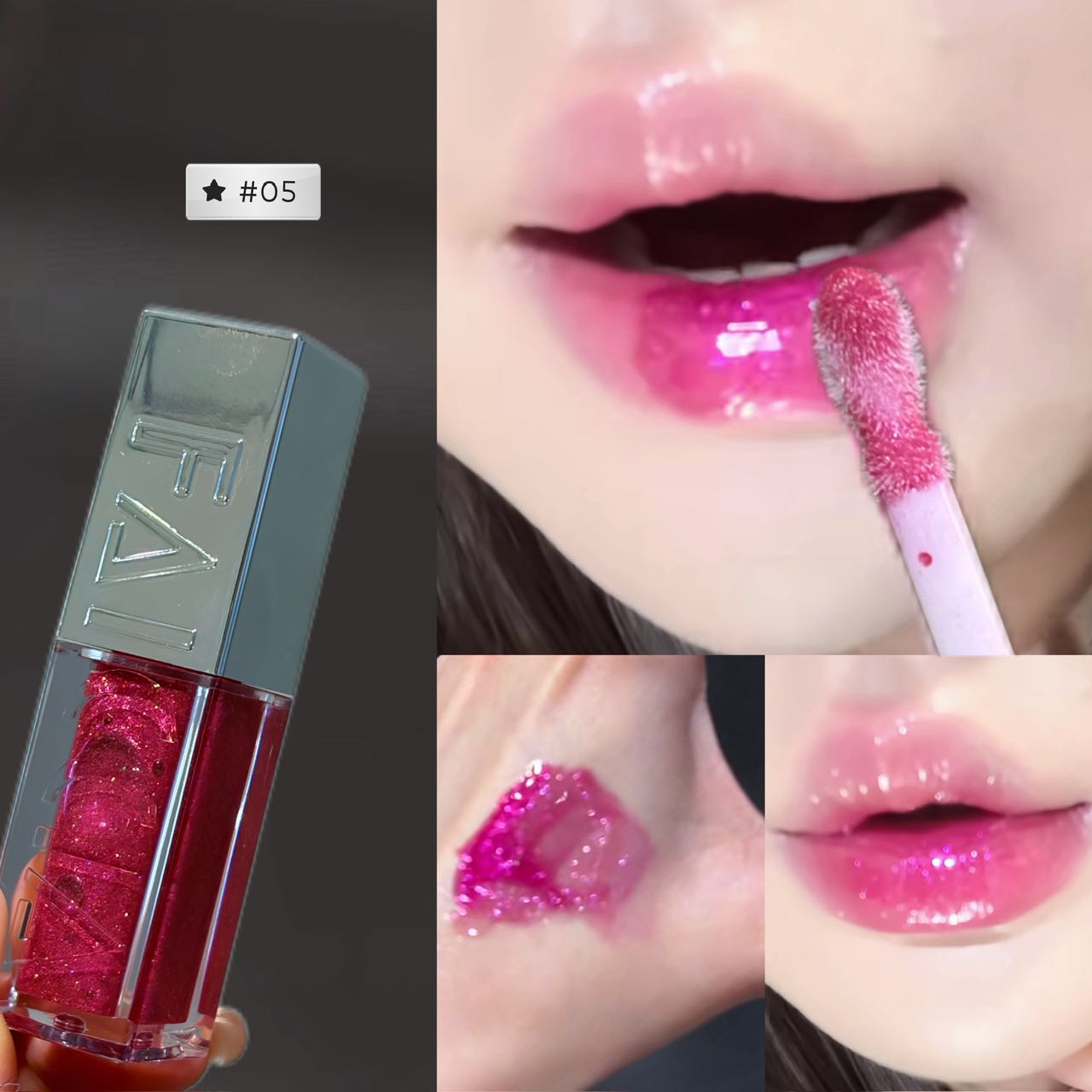 Faiccia Ice Shine Diamant Lipgloss Glans Parel Hydraterend Opvullend Glas Lip Meerdere Sprankelende Kleuren Dagelijkse Make-up