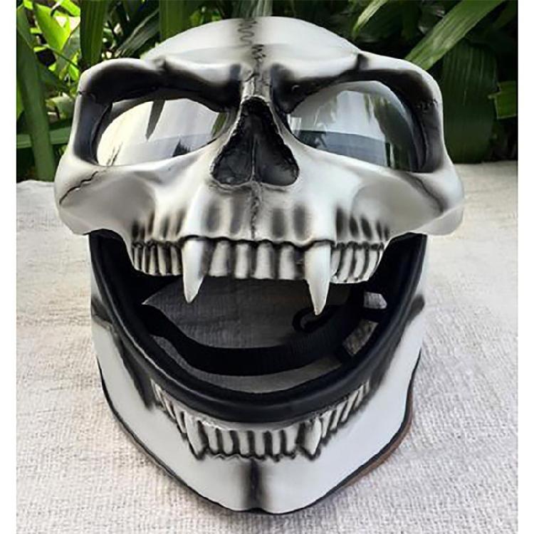 Washable Skull Skeleton Visor Adjustable Motorcycle Helmet Skull Mask Prank Prop
