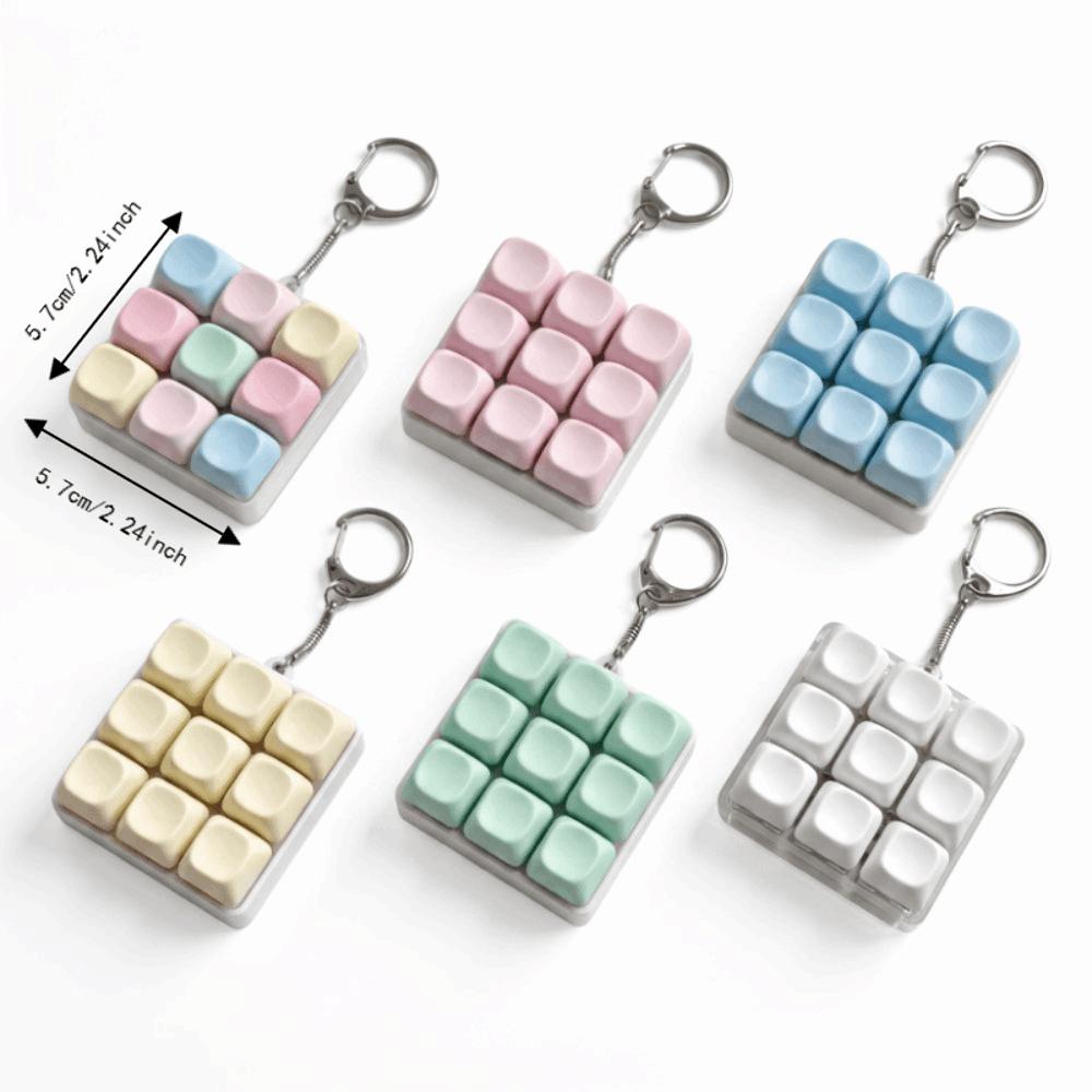 9 Keys Keycap Fidget Keychain Key Cap Clicker Mechanical Keyboard Keychain Adults