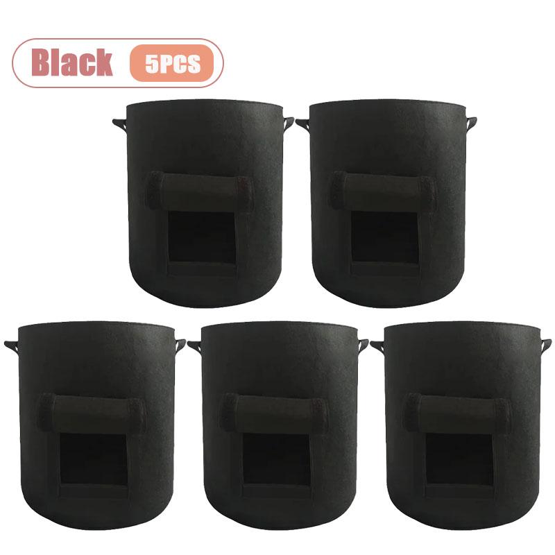 5/10Gallon Potato Seedling Felt Grow Buckets Plant Bags Gardening Flowers Bags Horticulture Planting Containers Garden Tools