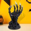 Jewelry Holder Gothic Style Hand-shaped Jewelry Holder with Rose Base Multi-Functional Display Stand Ornament for Rings Earrings Necklaces