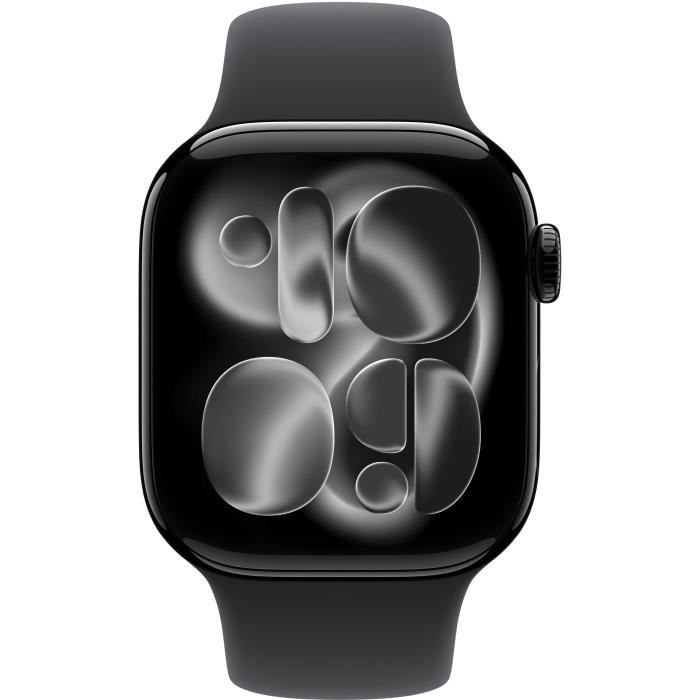Apple Watch Series 11 GPS - 42mm - Boîtier Jet Black Aluminium - Bracelet Black Sport Band - M/L