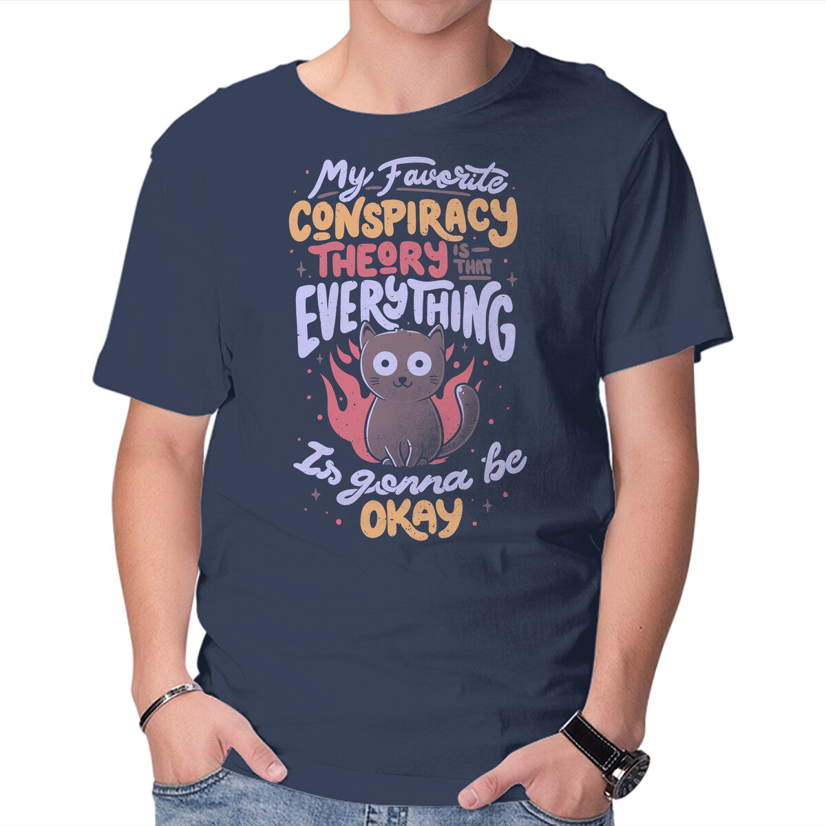 Unisex Crew Neck T-Shirt Conspiracy Theory Graphic Short Sleeve Casual Tee XL
