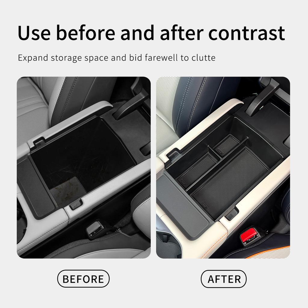 for BYD Seal U Sealion 6 Song Plus Champion Edition 2025-2025 Armrest Storage Box Car Tray Organizers Accessories Tidying Black