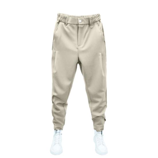 Pantalones informales para hombre, cintura elástica, botones, bragueta, pantalones largos, bolsillos, cierre de Color sólido, puños de cinta, pantalones de estilo deportivo de tenis