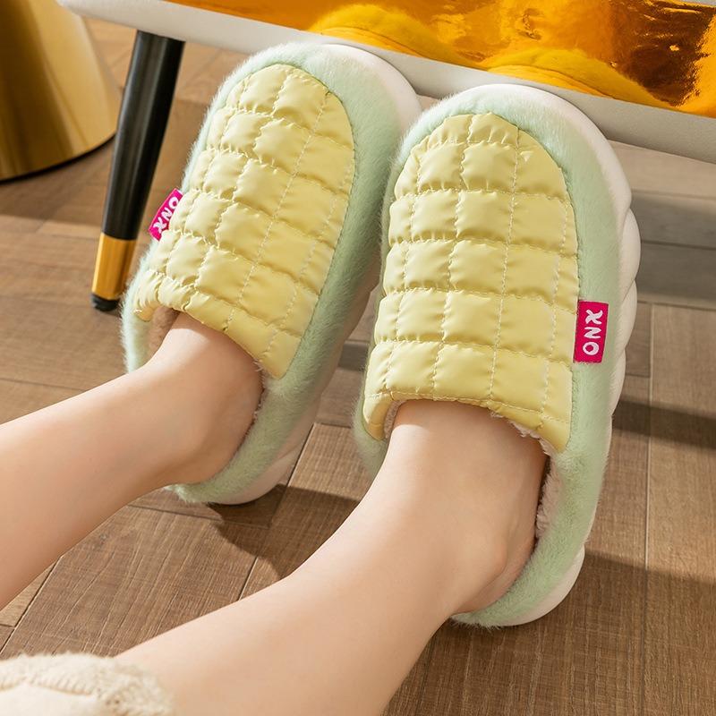 Cotton Slippers Women's Winter Home Indoor Autumn and Winter Couple Fluffy Shoes Household Non-slip Home Confinement Cotton Drag Men's Winter