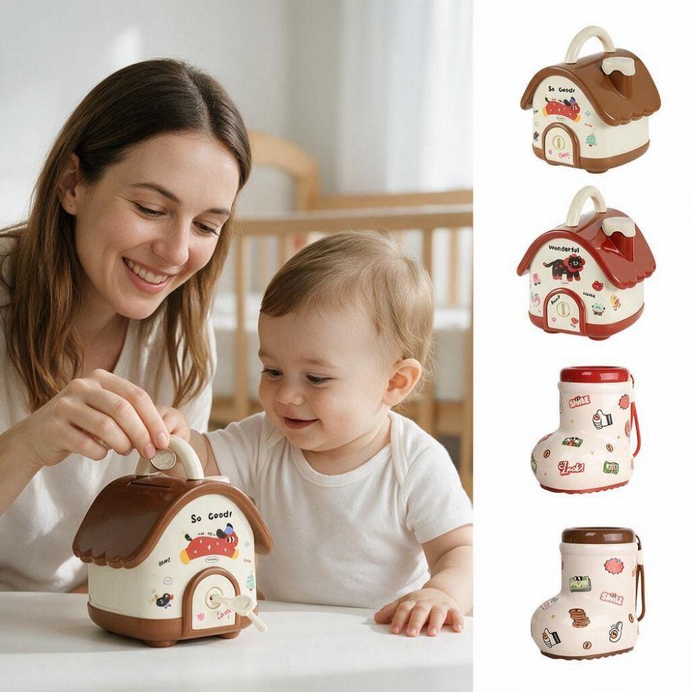 Cottage Shaped House Shaped Piggy Bank Creative Savings Piggy Bank  Home Decoration