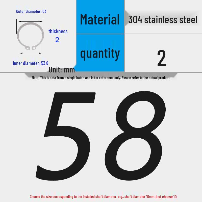 304 Stainless Steel Snap Ring for 3-200 Bearing