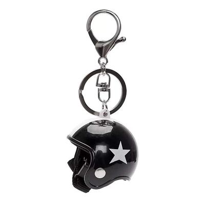 Bike Mini Helmet Keychain Key Case Key Ring Keychain Charm Black, Black