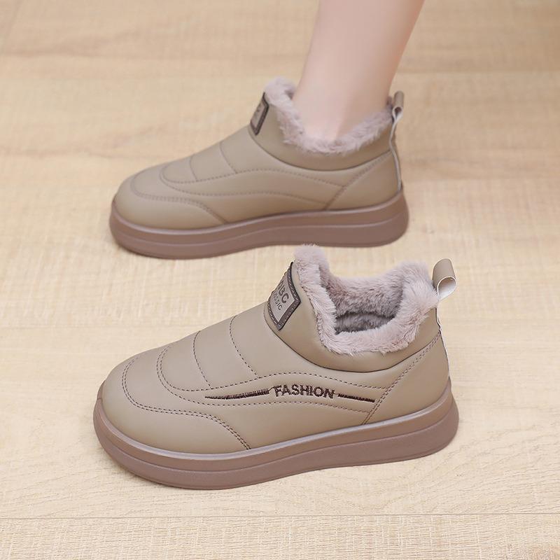 Boots Women's Winter New Casual Women's Comfortable Snow Boots Fleece Warm Non-Slip Cotton Boots One Kick Mom Shoes