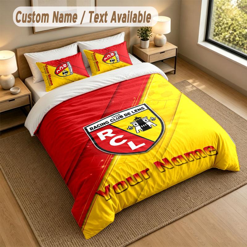 Bedding Set 1 Duvet Cover 2 Pillowcases Racing Club De Lens Print Soft Bed Linen Bedroom Decor