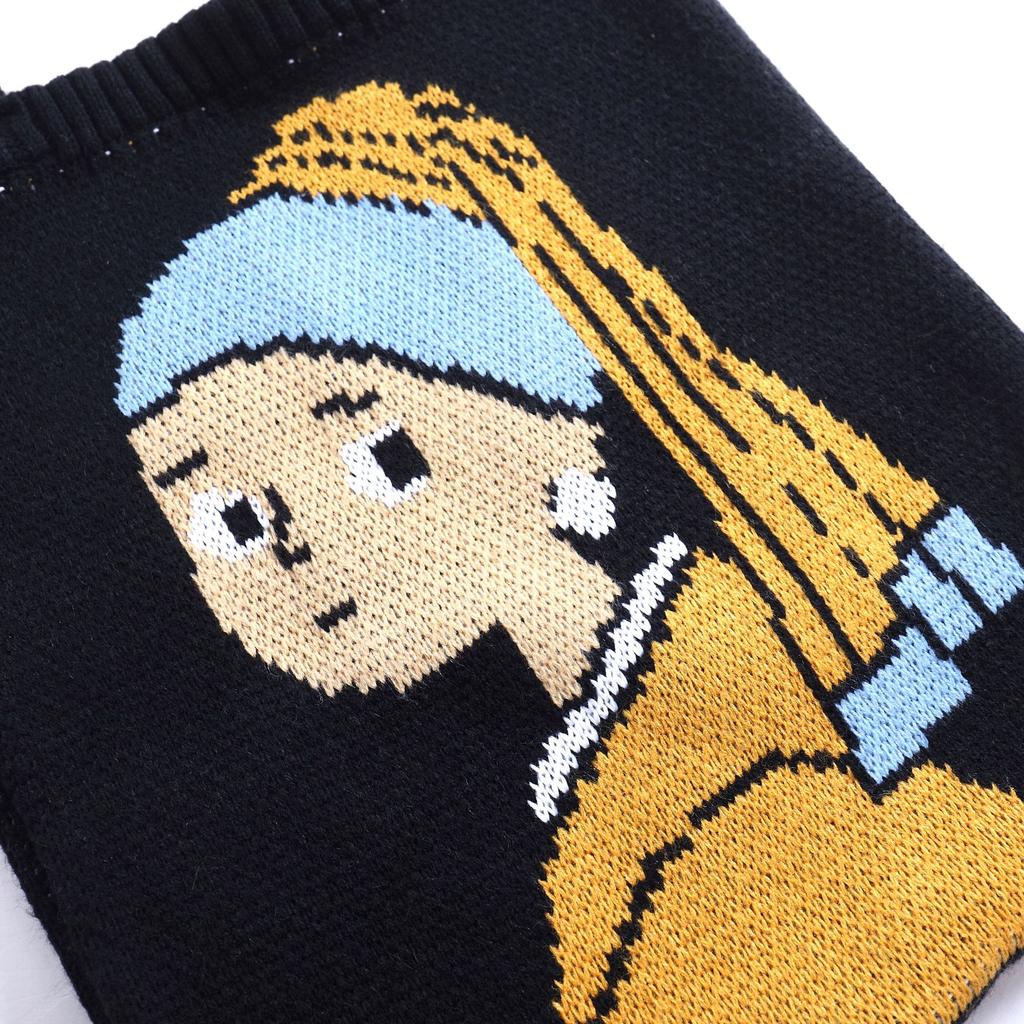 Bag Women's Fashion Cartoon Woven Bag Autumn/winter Hand Shopping Bag Literary Small Fresh Single Shoulder Knitting Bag